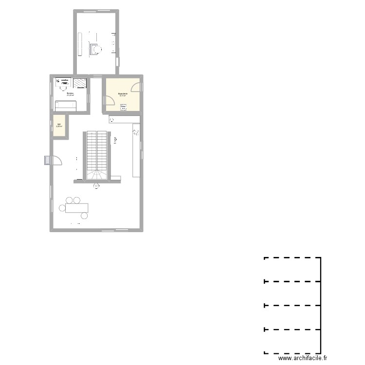 Maison Pierrot. Plan de 3 pièces et 21 m2
