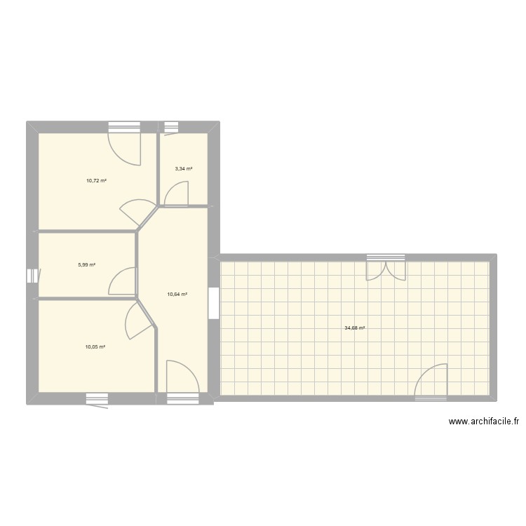 plan maison actuelle. Plan de 6 pièces et 75 m2