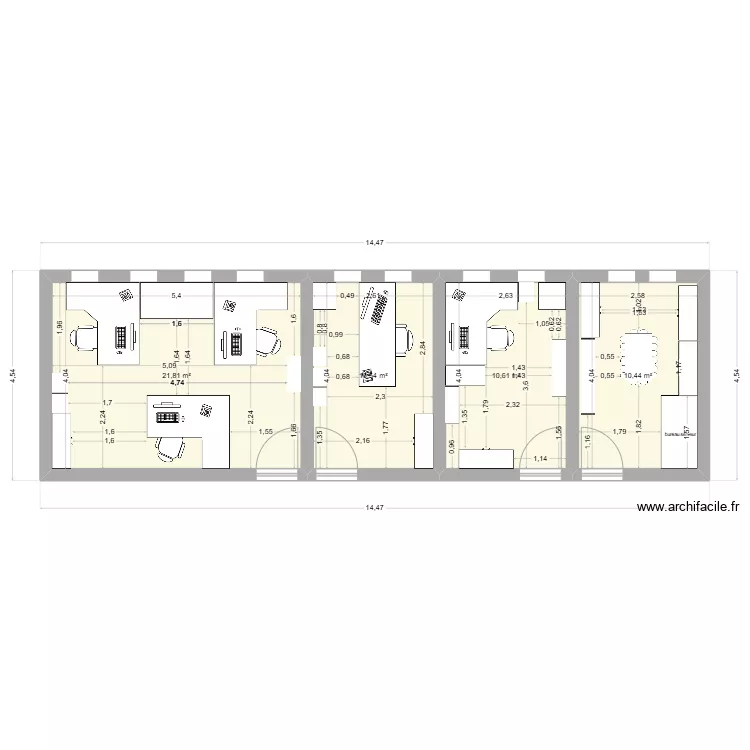 bureau bat a. Plan de 