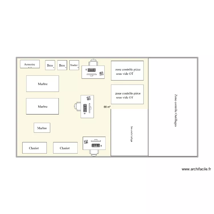 Atelier ctrl 3D. Plan de 1 et 66 m² Atelier ctrl 3D. Plan de 1 et 66 m²