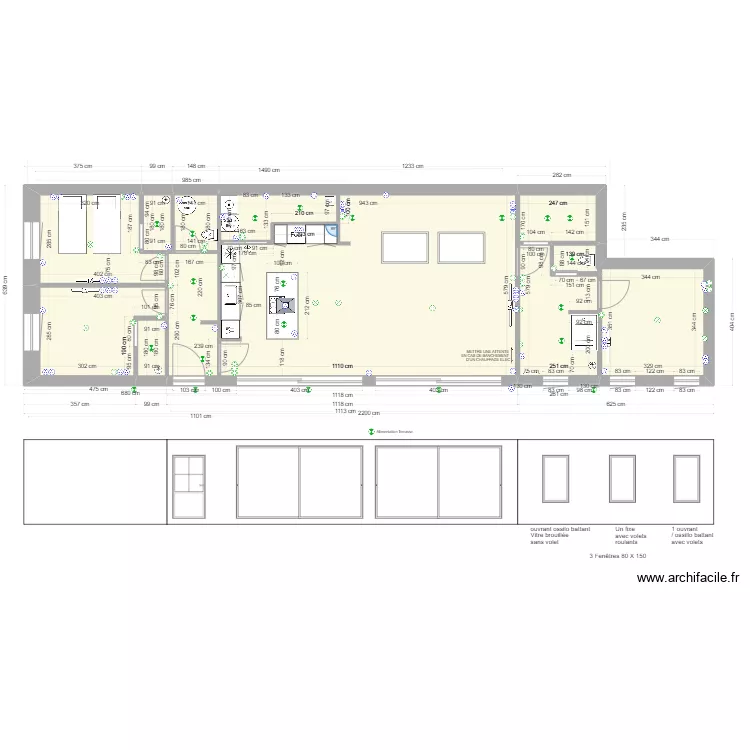 PROJET CAILLE - AMENAGEMENT INTERIEUR PLAN E CLOISONS vide bis. Plan de 