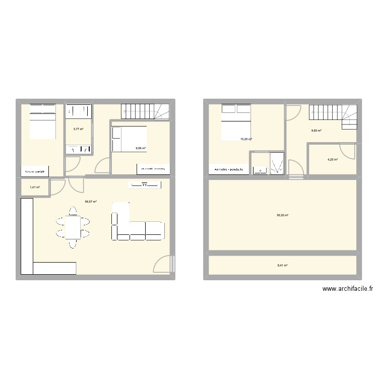 T3 FUVEAU APRES. Plan de 9 pièces et 139 m2