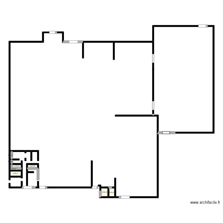 plan magasin. Plan de 8 pièces et 2 m2