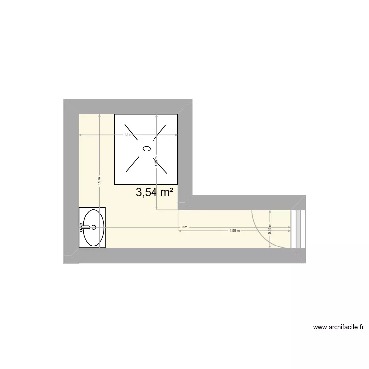habitat de la vienne sdb. Plan de 1 et 4 m² habitat de la vienne sdb. Plan de 1 et 4 m²