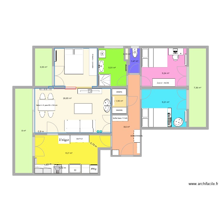sab 6. Plan de 12 pièces et 96 m2