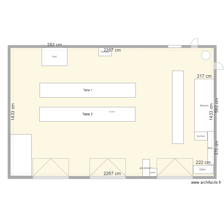 cram. Plan de 1 pièce et 325 m2