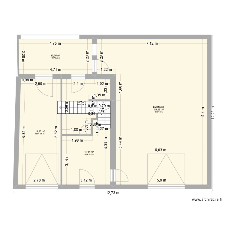 MUSSET. Plan de 16 pièces et 317 m2