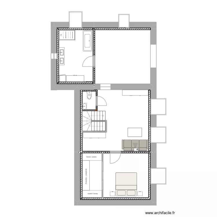 R+1 meubles. Plan de 8 et 86 m² R+1 meubles. Plan de 8 et 86 m²