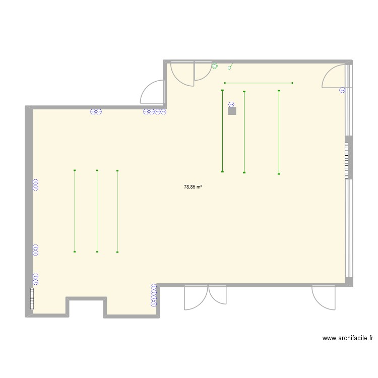 plan de classe informatique rj45. Plan de 1 pièce et 79 m2