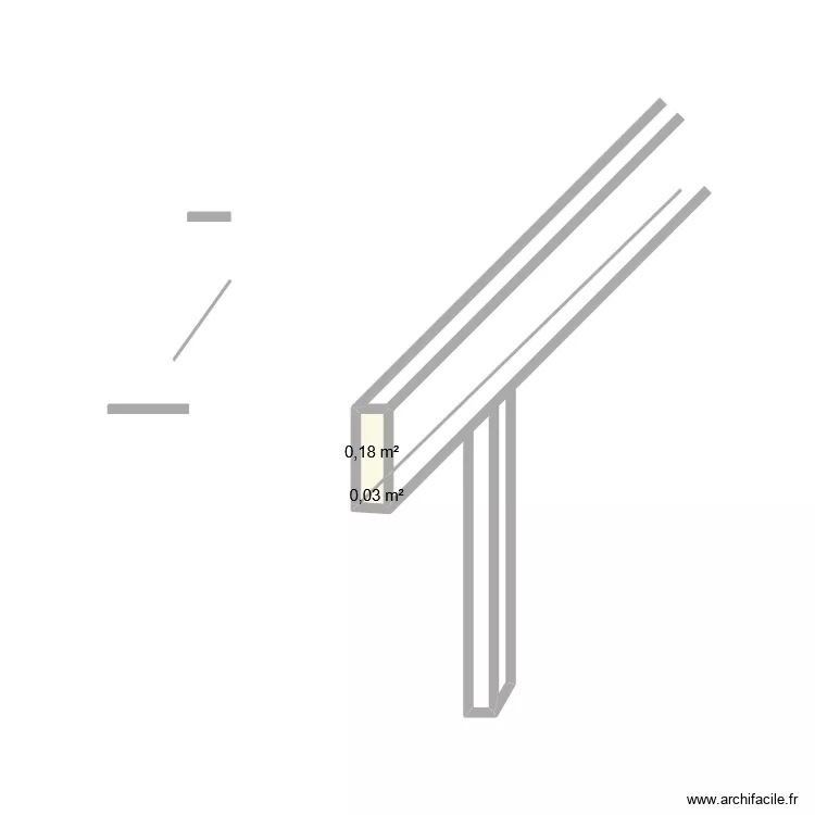 poteaux. Plan de 2  et 0 m²