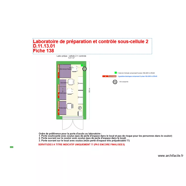 Fiche 138-labo preparation et contr&ocirc;le des &eacute;chantillons sous cellule 2 contr&ocirc;le V4. Plan de 