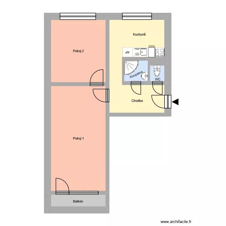 Dlouh&aacute; tř&iacute;da 489, byt 12. Plan de 11  et 178 m²