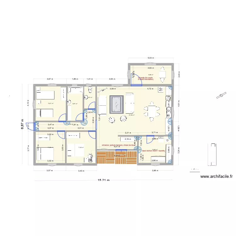 Maison T4 Harrison. Plan de 