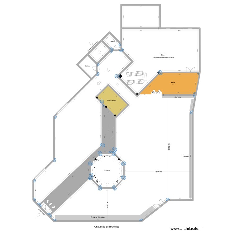 Bicyclic Charleroi V6. Plan de 5 pièces et 1031 m2