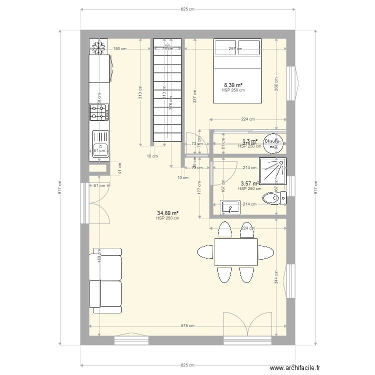 stassinos 1er. Plan de 5 pièces et 48 m2