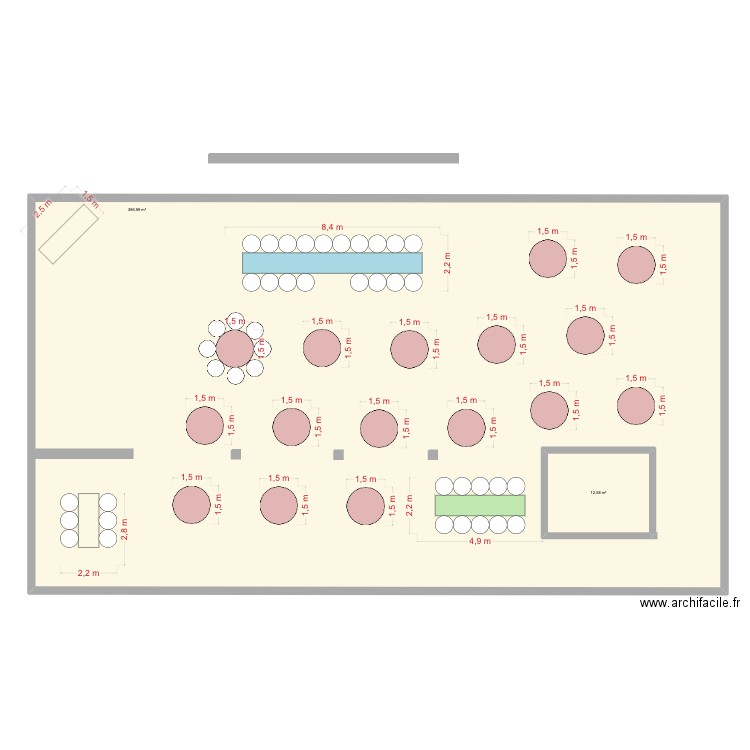 Wedding hall. Plan de 2 pièces et 415 m2