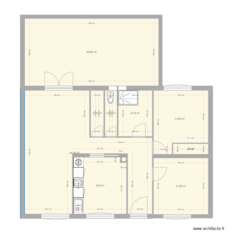 Maison Guy Moquet . Plan de 9 pièces et 112 m2