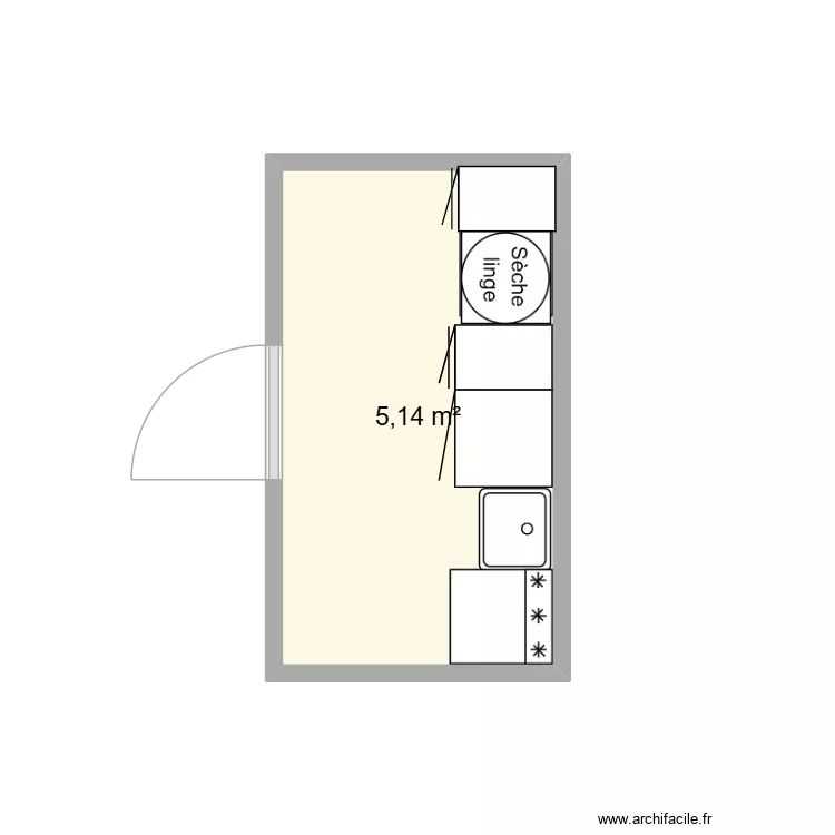 BUANDERIE. Plan de 1  et 5 m²
