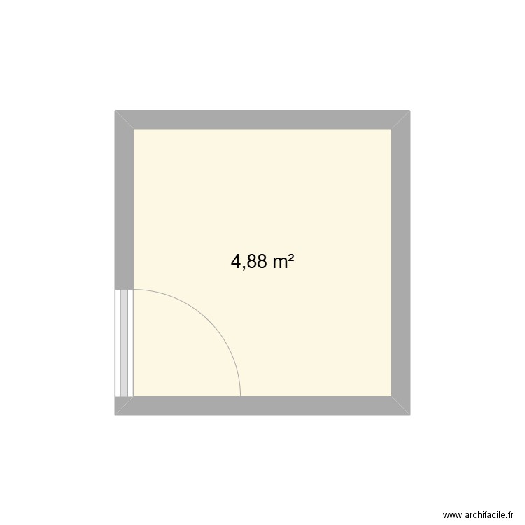 abris. Plan de 1 pièce et 5 m2