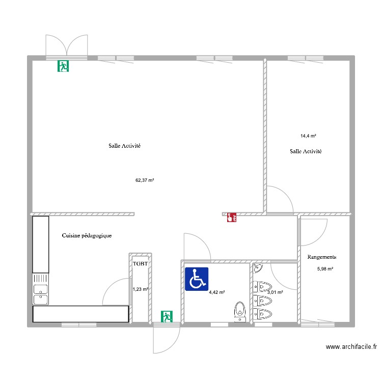 extension ferry reno. Plan de 6 pièces et 91 m2