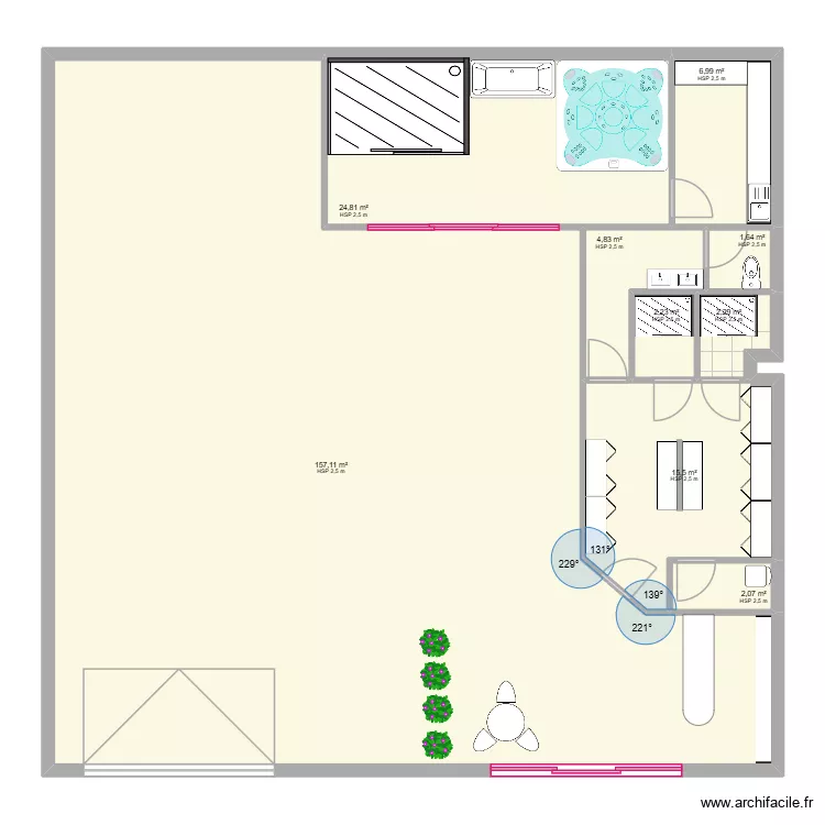 Jules 1. Plan de 10  et 217 m²