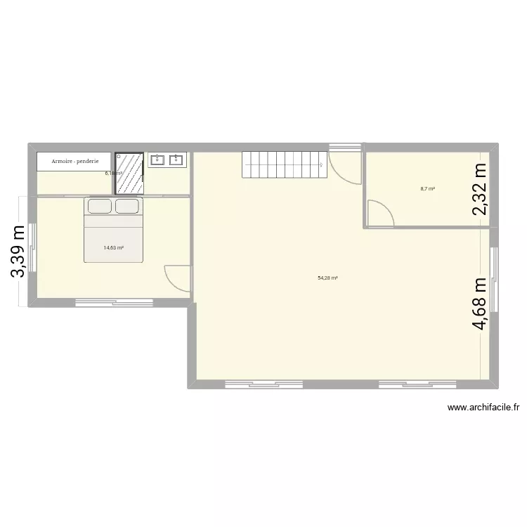 contruction. Plan de 4 Pièces et 84 m²