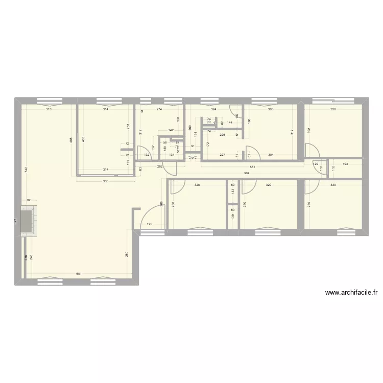 PLAN CLOISON V0 (04_26). Plan de 16  et 147 m²