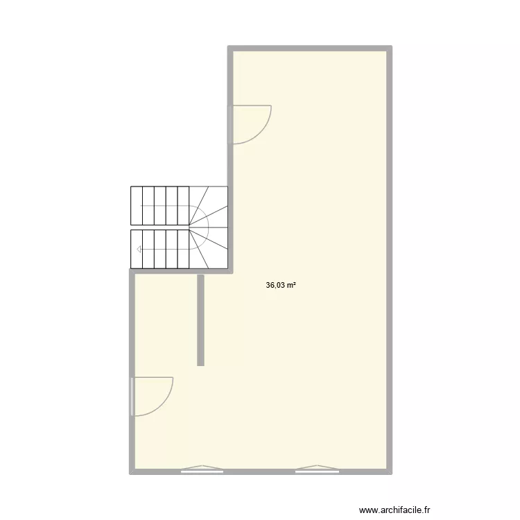Plan 35 m&sup2;. Plan de 1 pièce et 36 m²