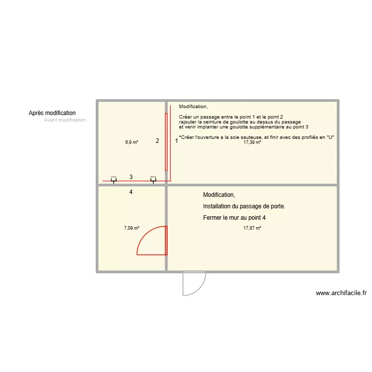 Sonaca modification. Plan de 
