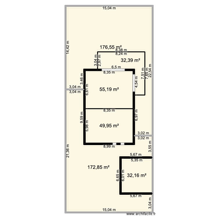 RP 65 Galinou v3. Plan de 6 pièces et 519 m2