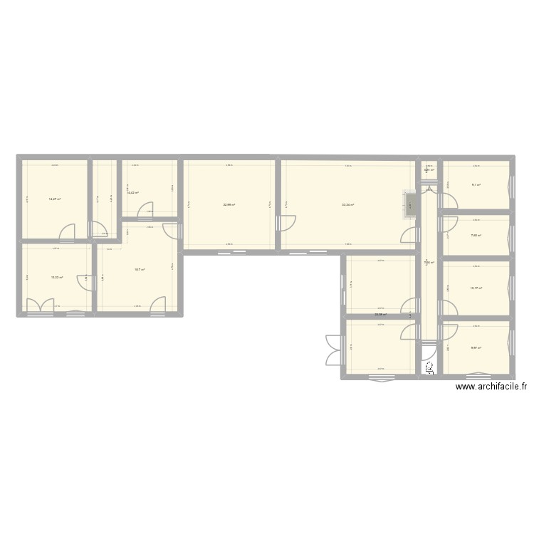 FronFron_actuel. Plan de 13 pièces et 184 m2