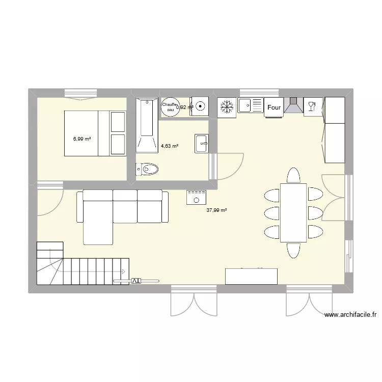 maison. Plan de 4  et 51 m²