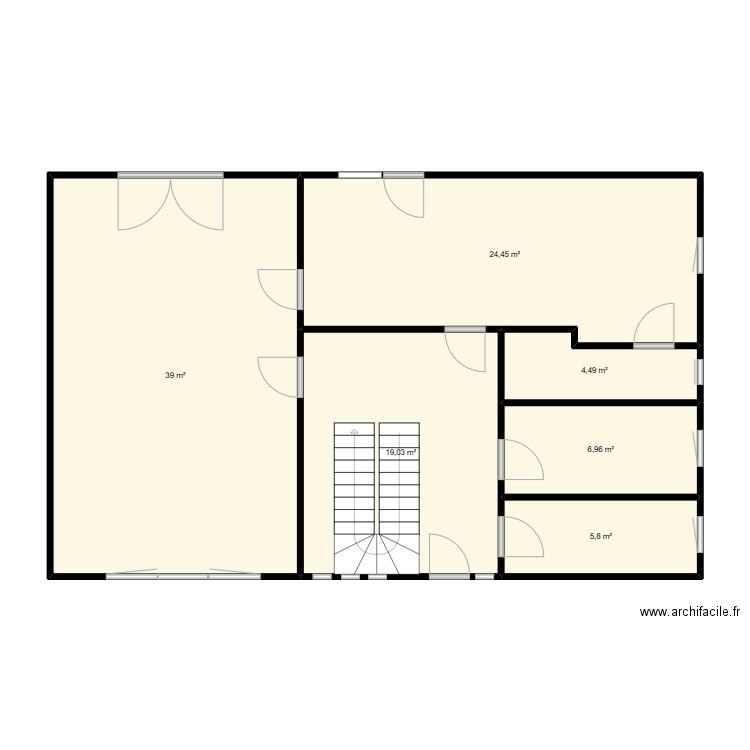 adrien ,critelle rez de chaussée. Plan de 6 pièces et 100 m2