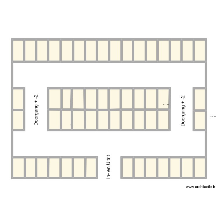 Leopoldplein. Plan de 49 pièces et 73 m2