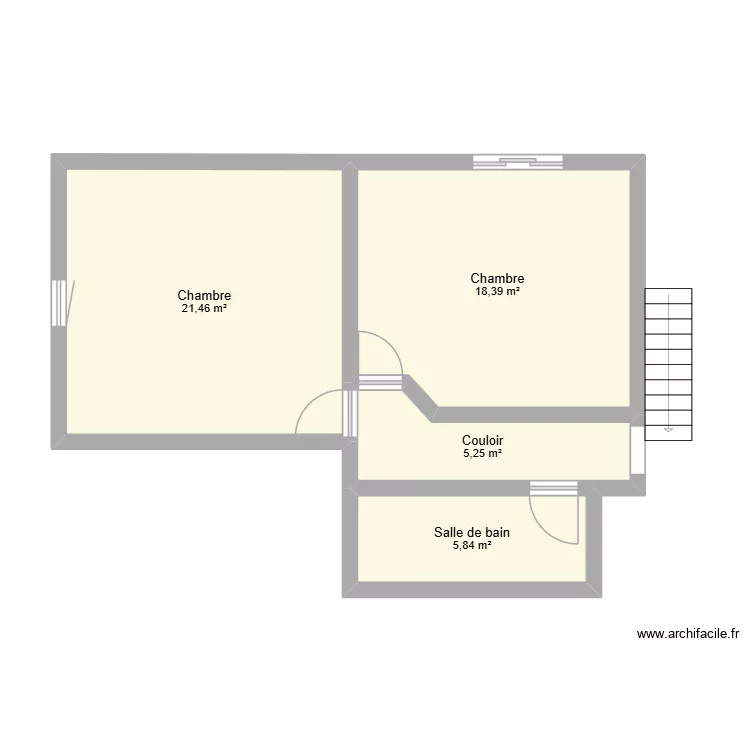 &eacute;tage futur vierville. Plan de 4  et 51 m²