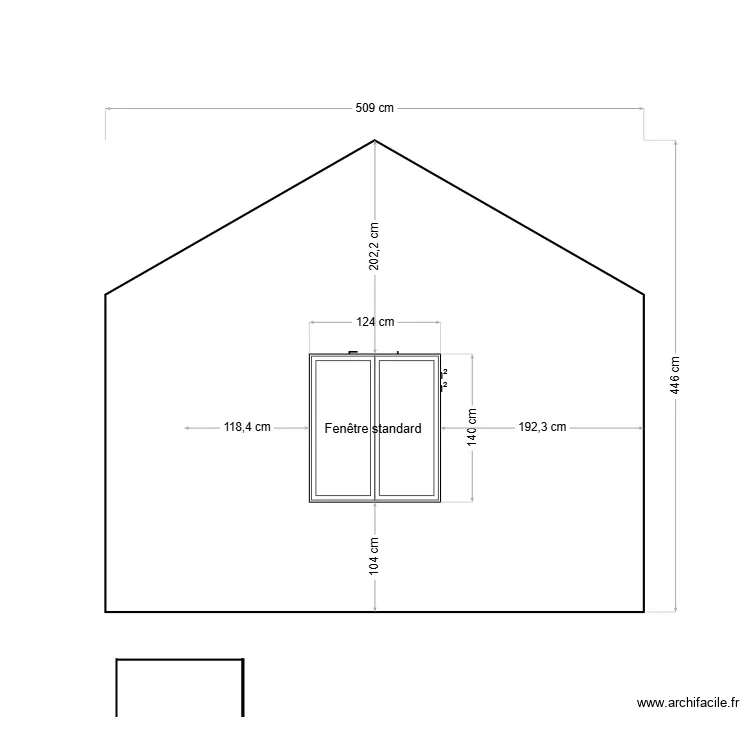 facade sud avant menuiserie pvc double vitrage. Plan de 