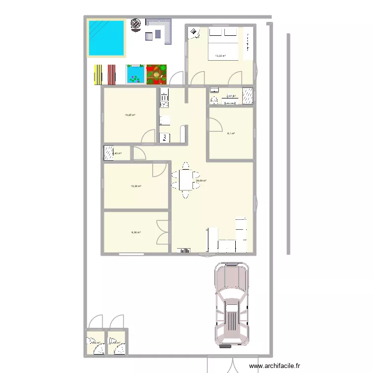 newaz. Plan de 10  et 98 m²
