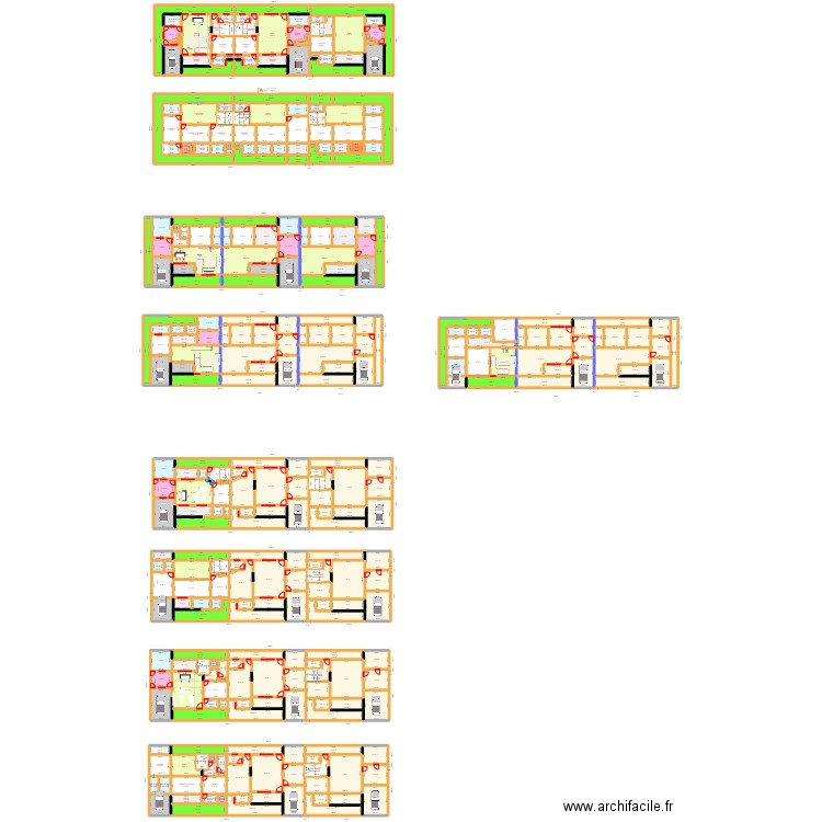 Jacqueville duplex VFlush Try. Plan de 331 pièces et 4657 m2