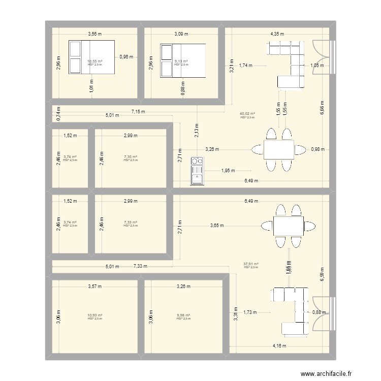 MAison mada 2. Plan de 10 pièces et 141 m2