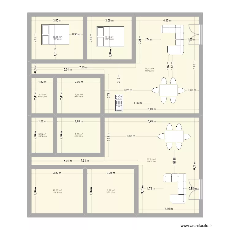 MAison mada 2. Plan de 10 pièces et 141 m²