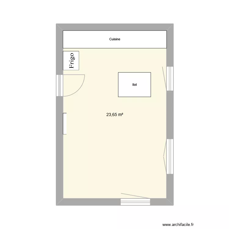 Salon. Plan de 1 et 24 m² Salon. Plan de 1 et 24 m²