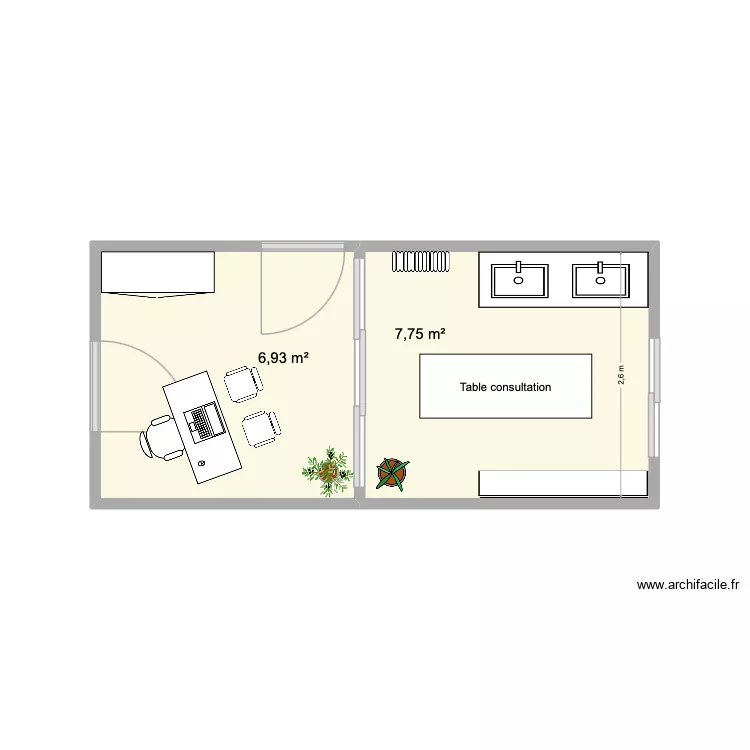 CabMarine. Plan de 2  et 15 m²