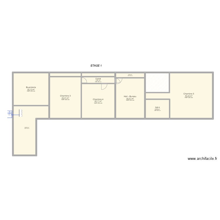 SCI COGNARDERIE - Etage PAC A/A. Plan de 12 pièces et 184 m2