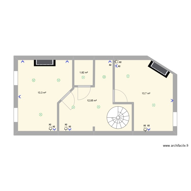 LAFORET. Plan de 4 pièces et 42 m2