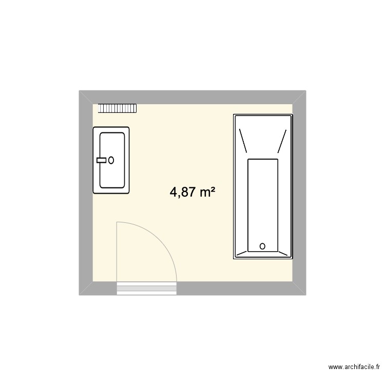 Demesy. Plan de 1 pièce et 5 m2