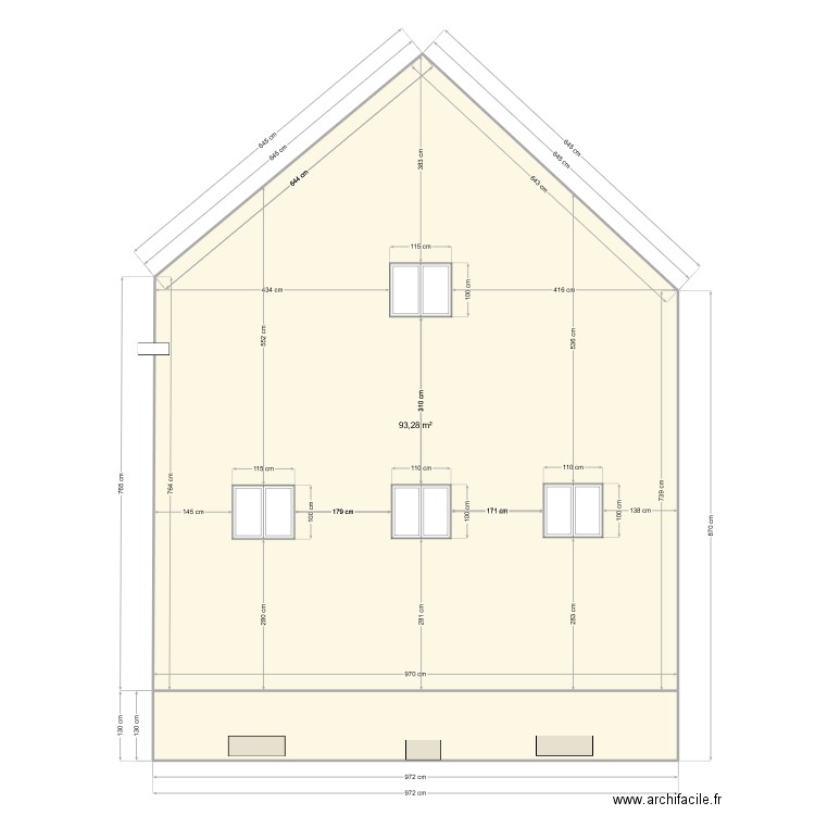 Façade Est. Plan de 0 pièce et 0 m2