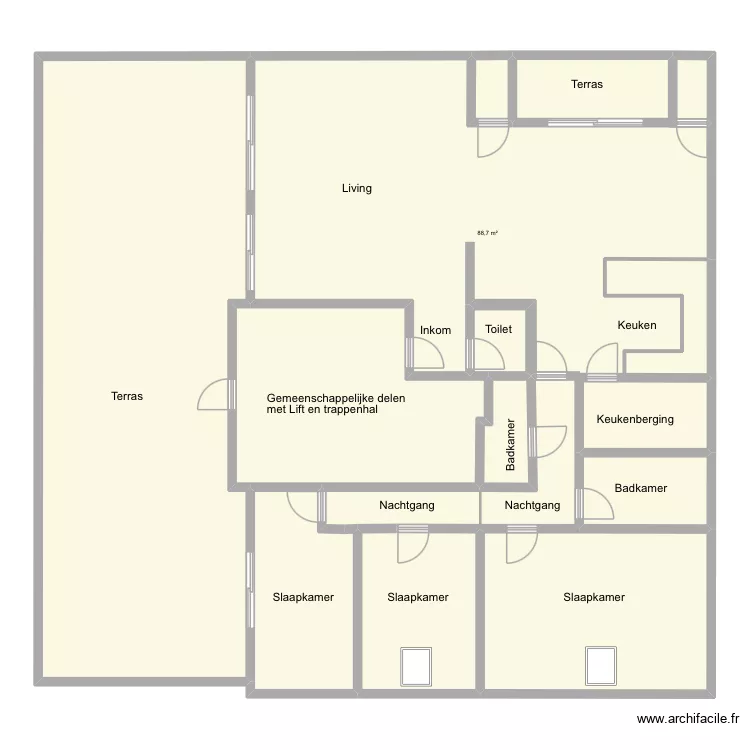 Albet I laan 317 - 1001. Plan de 12 et 266 m² Albet I laan 317 - 1001. Plan de 12 et 266 m²