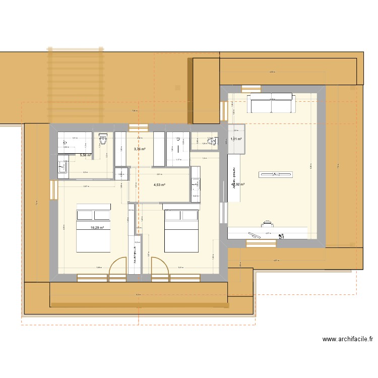 Manigod - V3 toiture 2 + ECHELLE INT + EXT DANIEL. Plan de 11 pièces et 302 m2