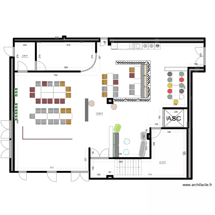 RDC Soult. Plan de 11  et 221 m²
