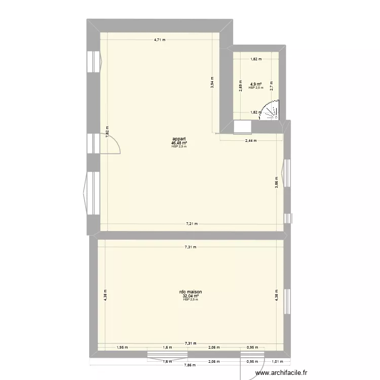 Projet St Christophe - côte mur. Plan de 9 et 265 m² Projet St Christophe - côte mur. Plan de 9 et 265 m²